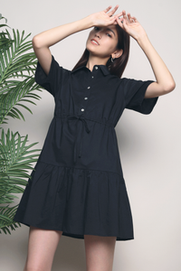 Alexius Tier Shirt Dress Black