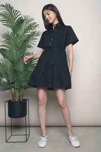 Alexius Tier Shirt Dress Black