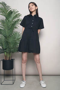 Alexius Tier Shirt Dress Black