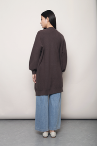 Alpine Longline Knit Cardigan Brown