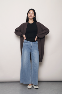 Alpine Longline Knit Cardigan Brown