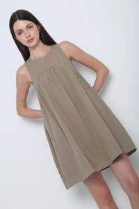 Anya Basic Sleeveless Dress Taupe