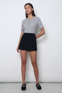 Areum Cable Knit Blouse Grey