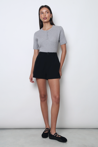 Areum Cable Knit Blouse Grey