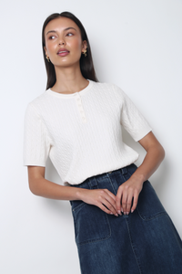 Areum Cable Knit Blouse Ivory