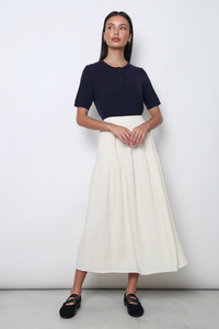 Areum Cable Knit Blouse Navy