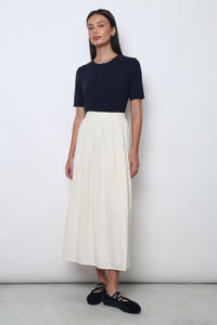 Areum Cable Knit Blouse Navy