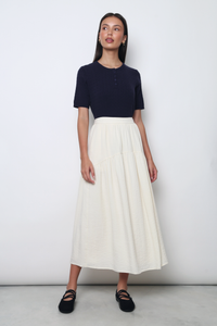 Areum Cable Knit Blouse Navy