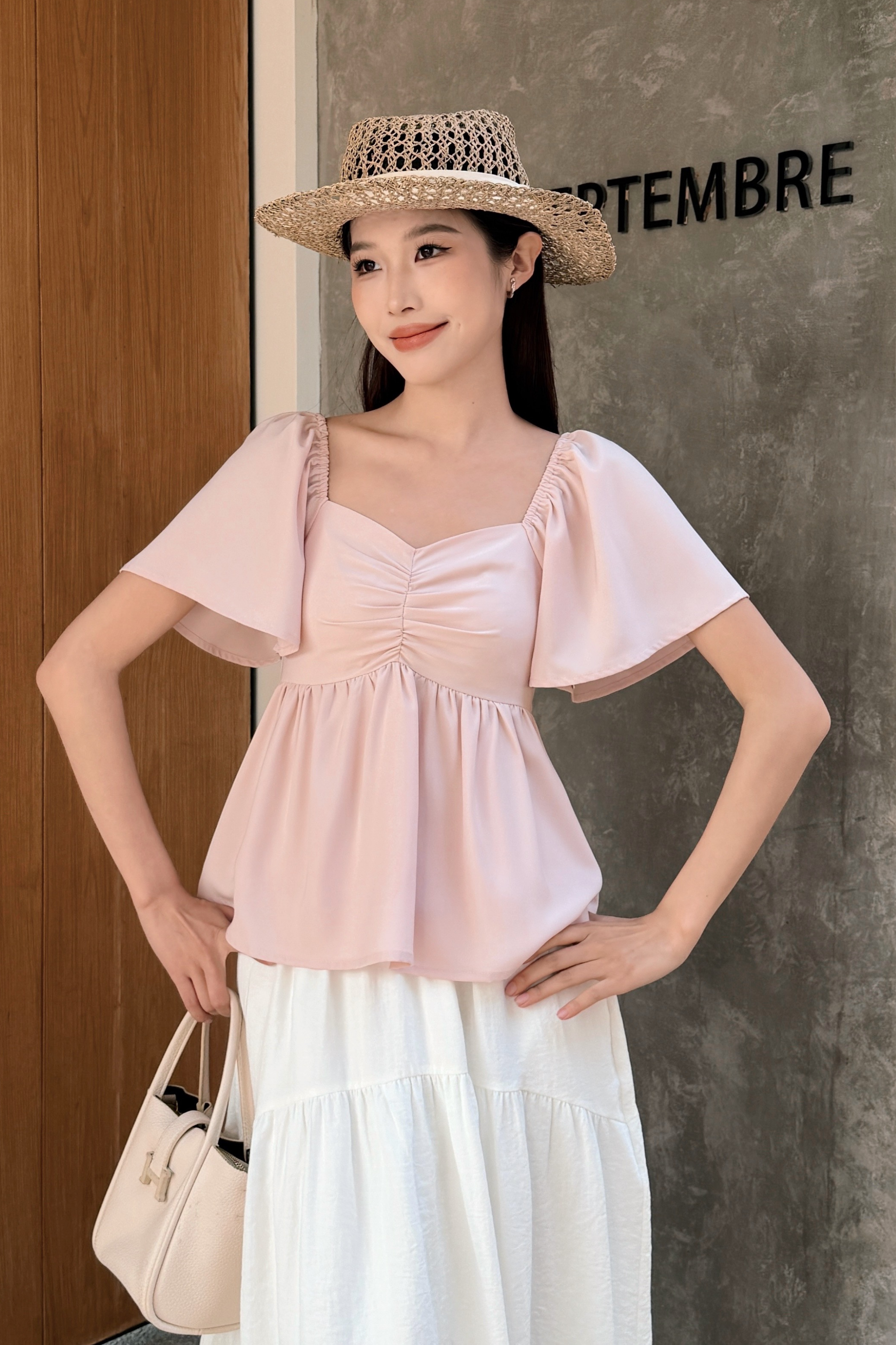 Ava Lou Sweetheart Top Blush