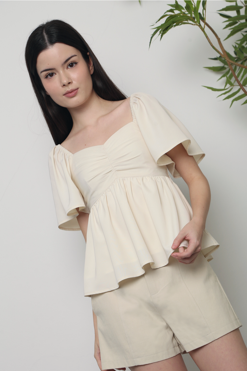 Ava Lou Sweetheart Top Ivory