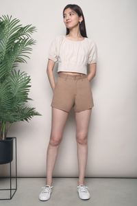 Ayesha Cuff Hem Shorts Brown