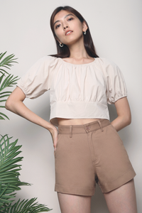 Ayesha Cuff Hem Shorts Brown