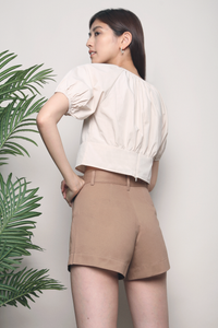 Ayesha Cuff Hem Shorts Brown