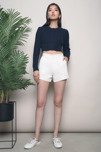 Ayesha Cuff Hem Shorts White