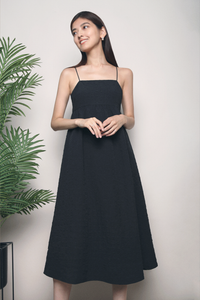 Yale Strappy Midi Dress Black