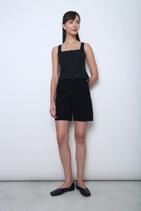 Boardwalk Cotton Denim Jorts Black