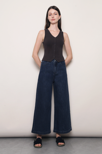 Backstreet Ribbed Vest Top Gunmetal Grey