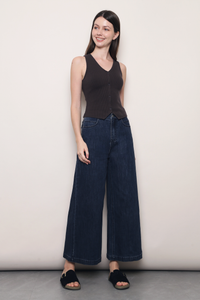Backstreet Ribbed Vest Top Gunmetal Grey