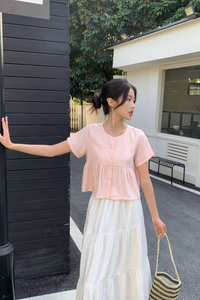 Bailey Button Down Top Blush