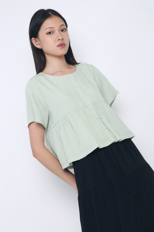 Bailey Button Down Top Apple Mint