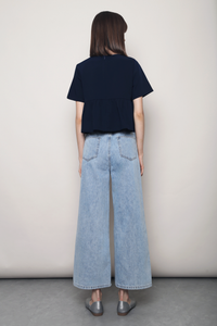 Baileys V2 Button Down Blouse Navy