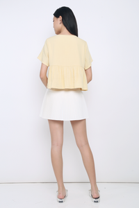 Bailey Button Down Top Vanilla Yellow