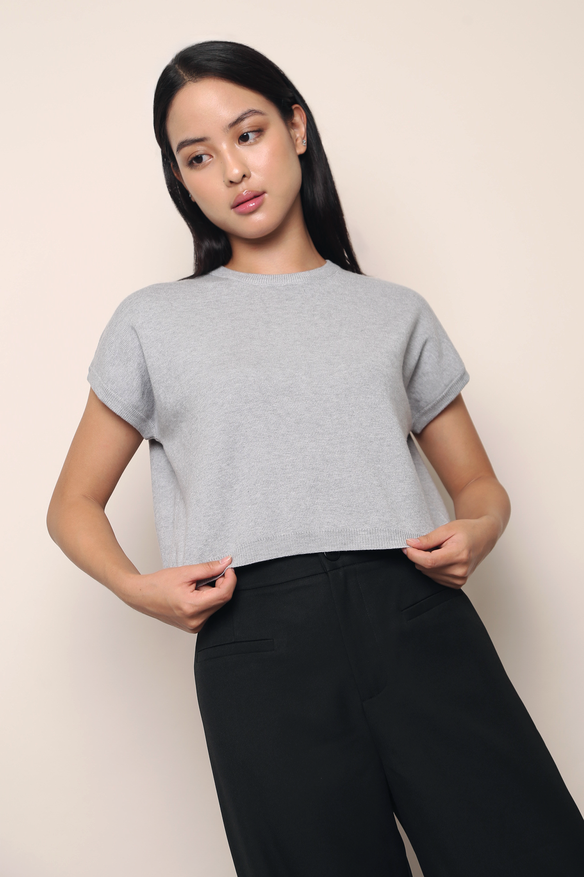 Bam Bam Cropped Knit Grey (Backorder)