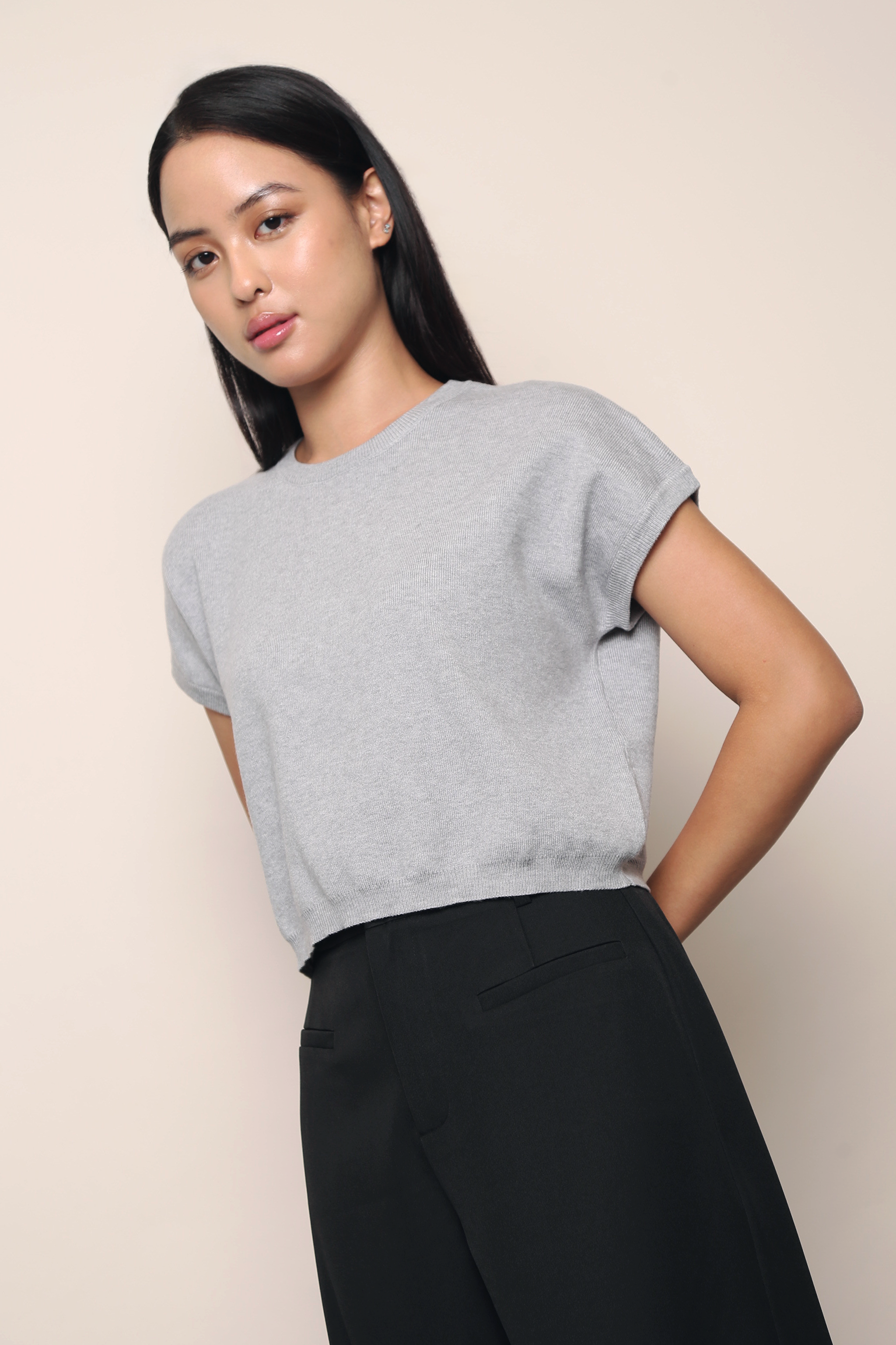Bam Bam Cropped Knit Grey (Backorder)