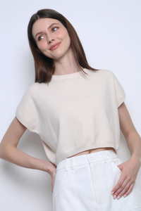 Bambam Cropped Knit Ecru