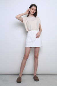 Bambam Cropped Knit Ecru