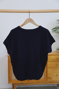 Bare Form Knit Blouse Midnight Navy