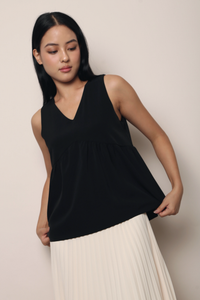 Bea Sleeveless Shift Blouse Black
