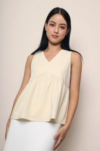 Bea Sleeveless Shift Blouse Ivory