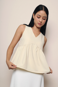 Bea Sleeveless Shift Blouse Ivory