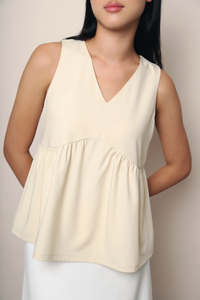 Bea Sleeveless Shift Blouse Ivory