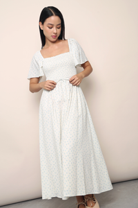 Belgravia Floral Midi Dress Ivory