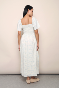 Belgravia Floral Midi Dress Ivory