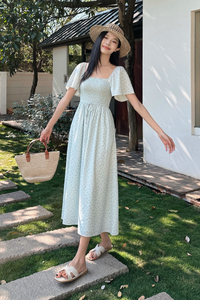 Belgravia Floral Midi Dress Powder Blue