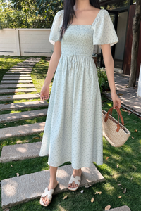 Belgravia Floral Midi Dress Powder Blue