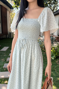 Belgravia Floral Midi Dress Powder Blue