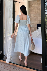 Belgravia Floral Midi Dress Powder Blue