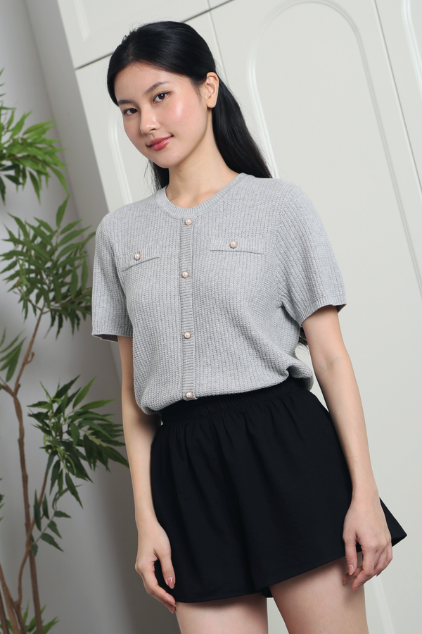 Bellagio Classy Knit Blouse Grey