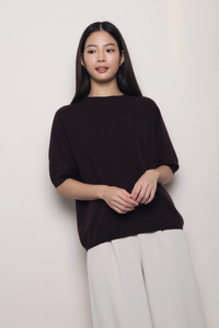 Better Basics Knit Blouse Deep Aubergine (Backorder)