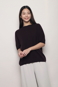 Better Basics Knit Blouse Deep Aubergine (Backorder)