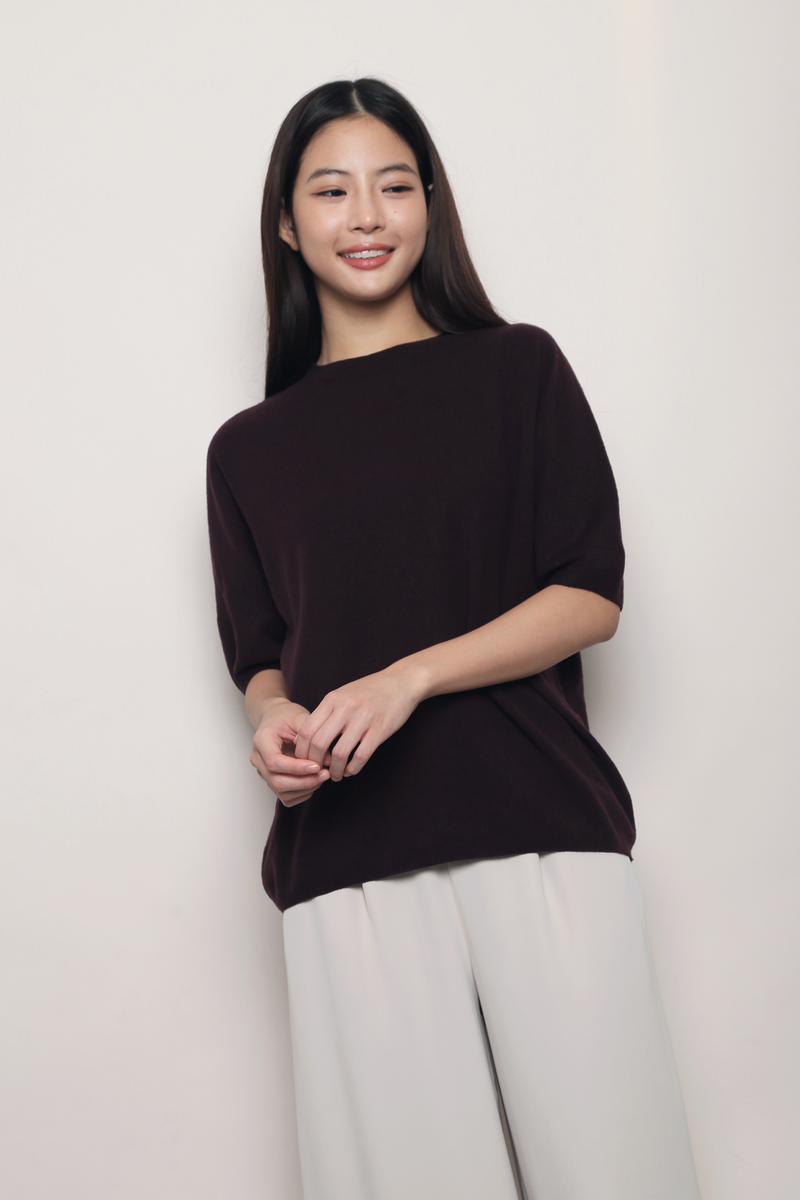 Better Basics Knit Blouse Deep Aubergine (Backorder)