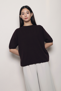 Better Basics Knit Blouse Deep Aubergine (Backorder)