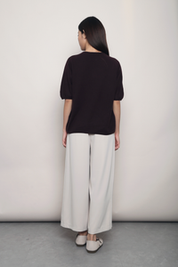 Better Basics Knit Blouse Deep Aubergine (Backorder)