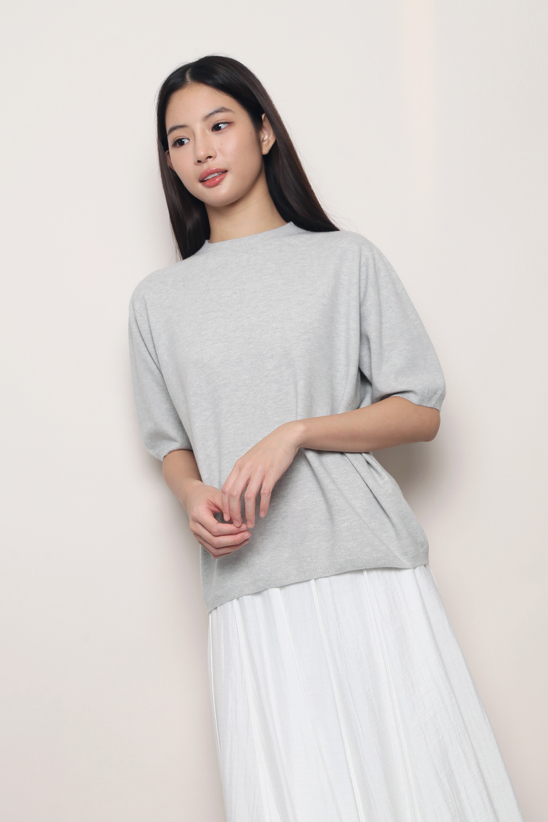 Better Basics Knit Blouse Heather Grey (Backorder)
