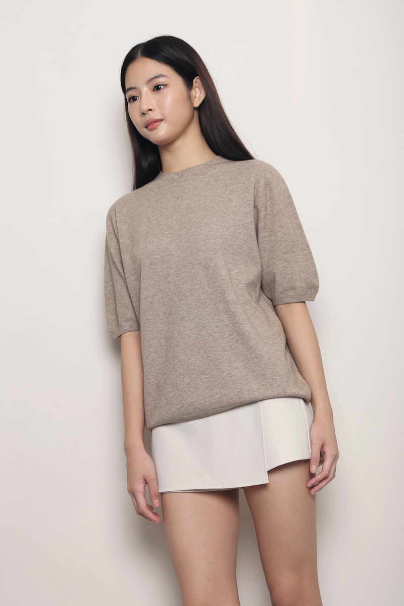 Better Basics Knit Blouse Taupe (Backorder)