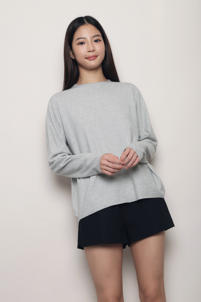 Between Seasons Knit Top Heather Grey (Backorder)